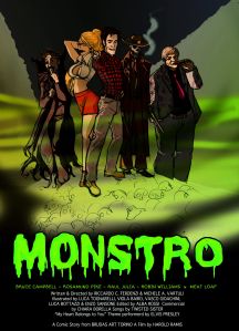 Monstro - bozza poster fluo